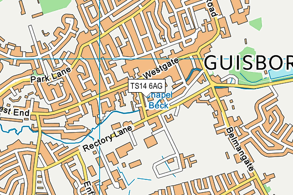 TS14 6AG map - OS VectorMap District (Ordnance Survey)