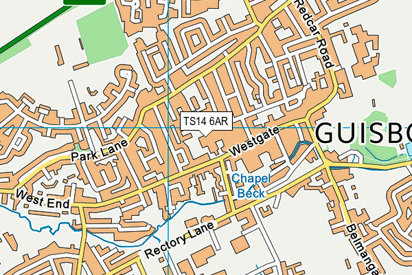 TS14 6AR map - OS VectorMap District (Ordnance Survey)