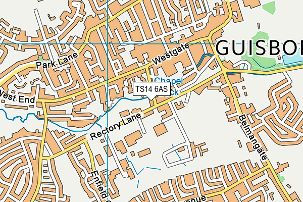 TS14 6AS map - OS VectorMap District (Ordnance Survey)