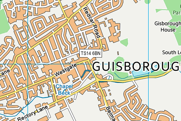 TS14 6BN map - OS VectorMap District (Ordnance Survey)