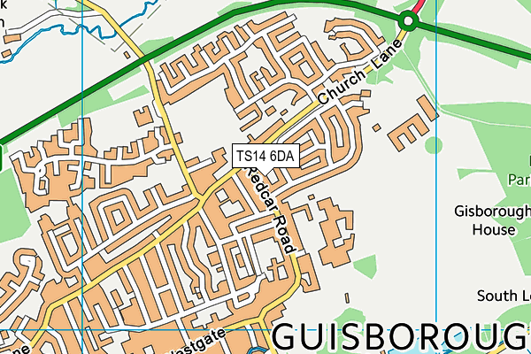 TS14 6DA map - OS VectorMap District (Ordnance Survey)