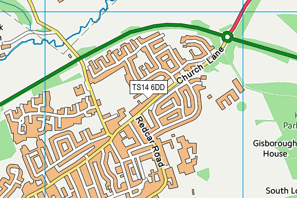 TS14 6DD map - OS VectorMap District (Ordnance Survey)