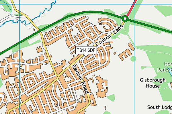 TS14 6DF map - OS VectorMap District (Ordnance Survey)