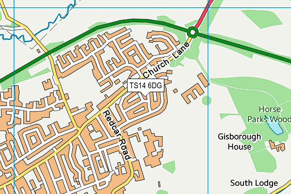 TS14 6DG map - OS VectorMap District (Ordnance Survey)