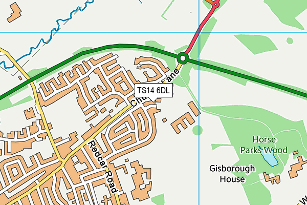 TS14 6DL map - OS VectorMap District (Ordnance Survey)