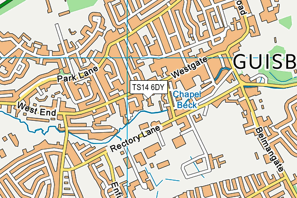 TS14 6DY map - OS VectorMap District (Ordnance Survey)