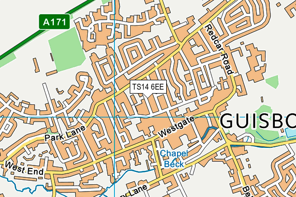 TS14 6EE map - OS VectorMap District (Ordnance Survey)