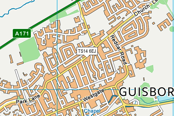 TS14 6EJ map - OS VectorMap District (Ordnance Survey)