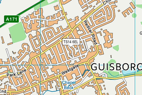 TS14 6EL map - OS VectorMap District (Ordnance Survey)