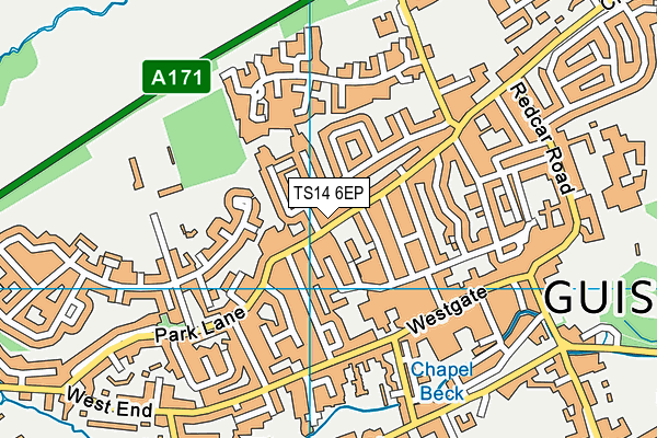 TS14 6EP map - OS VectorMap District (Ordnance Survey)