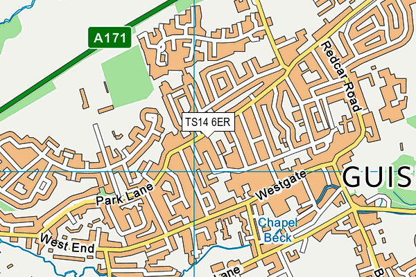 TS14 6ER map - OS VectorMap District (Ordnance Survey)