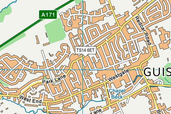 TS14 6ET map - OS VectorMap District (Ordnance Survey)