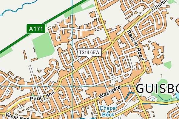 TS14 6EW map - OS VectorMap District (Ordnance Survey)