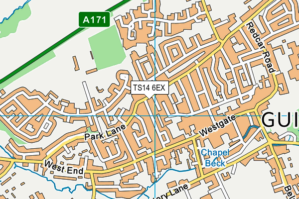 TS14 6EX map - OS VectorMap District (Ordnance Survey)