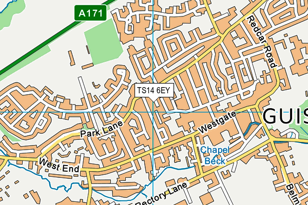 TS14 6EY map - OS VectorMap District (Ordnance Survey)