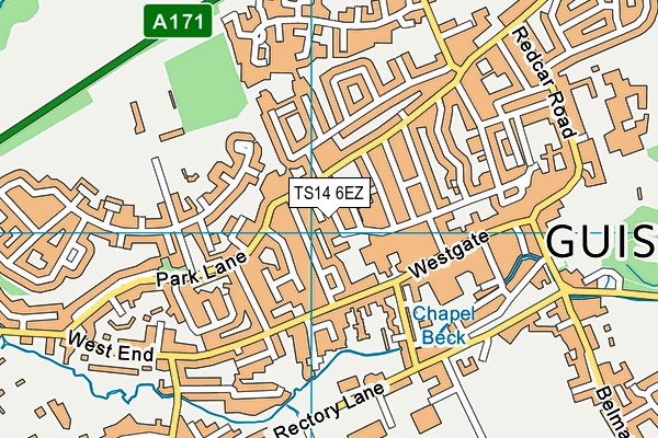 TS14 6EZ map - OS VectorMap District (Ordnance Survey)