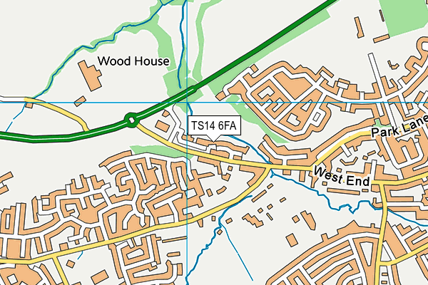 TS14 6FA map - OS VectorMap District (Ordnance Survey)