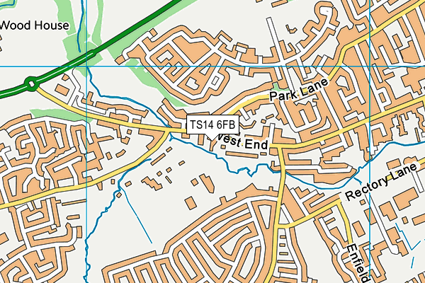 TS14 6FB map - OS VectorMap District (Ordnance Survey)
