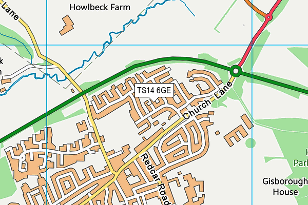 TS14 6GE map - OS VectorMap District (Ordnance Survey)