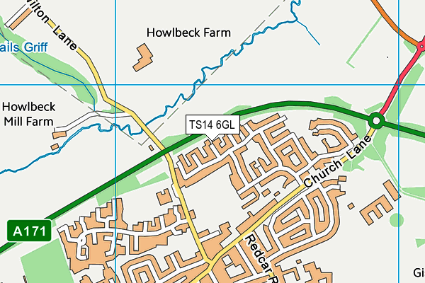 TS14 6GL map - OS VectorMap District (Ordnance Survey)