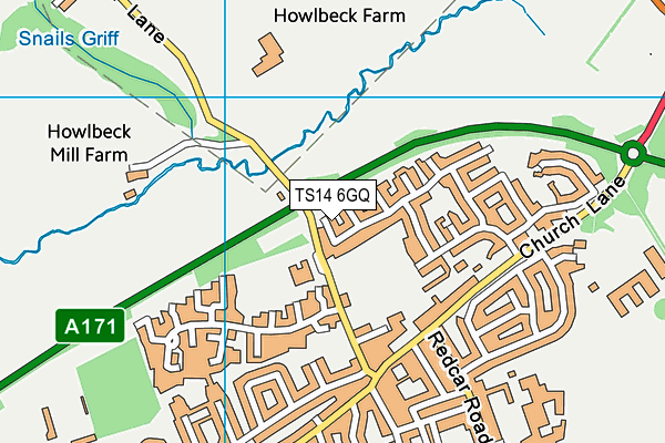 TS14 6GQ map - OS VectorMap District (Ordnance Survey)