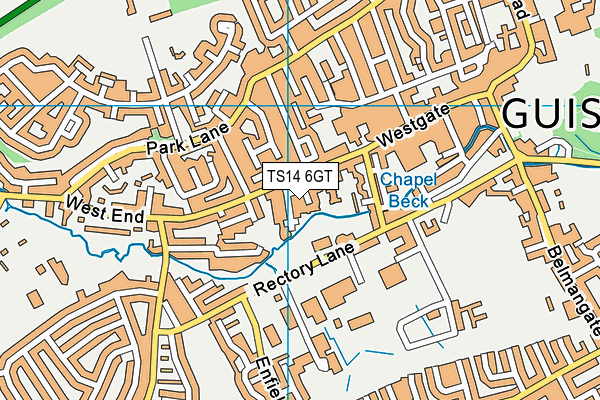 TS14 6GT map - OS VectorMap District (Ordnance Survey)