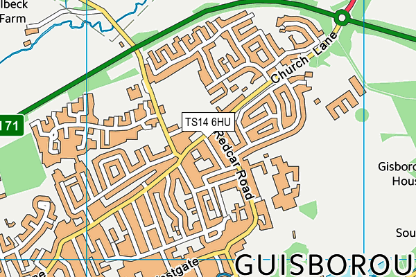 TS14 6HU map - OS VectorMap District (Ordnance Survey)