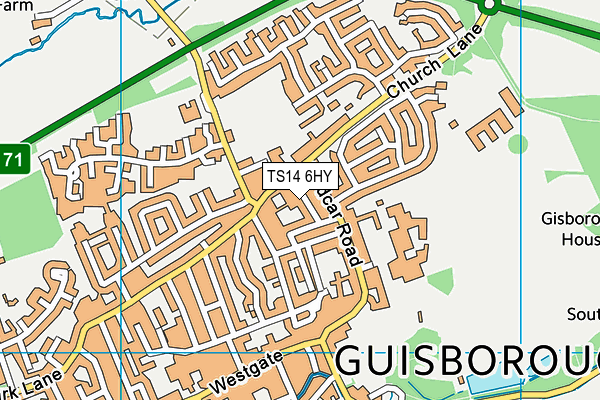 TS14 6HY map - OS VectorMap District (Ordnance Survey)