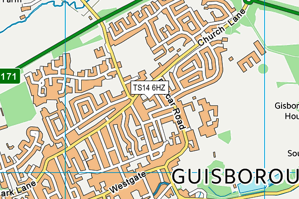 TS14 6HZ map - OS VectorMap District (Ordnance Survey)