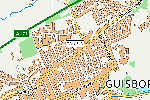 TS14 6JB map - OS VectorMap District (Ordnance Survey)