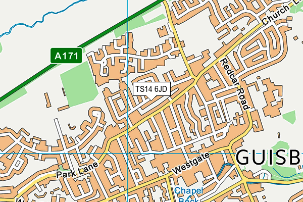 TS14 6JD map - OS VectorMap District (Ordnance Survey)