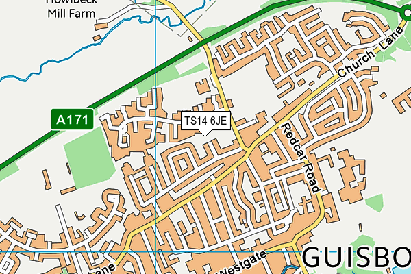 TS14 6JE map - OS VectorMap District (Ordnance Survey)