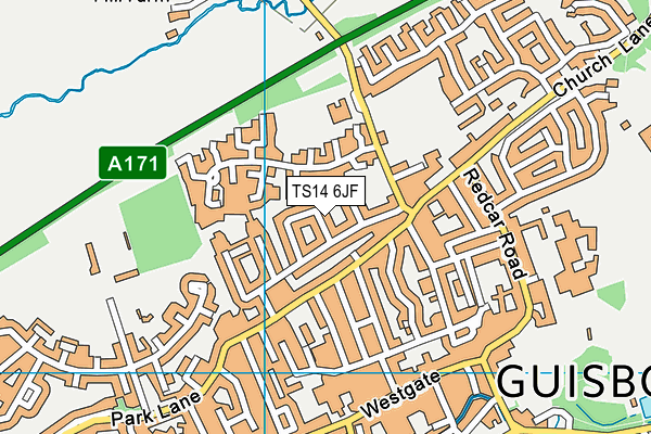 TS14 6JF map - OS VectorMap District (Ordnance Survey)