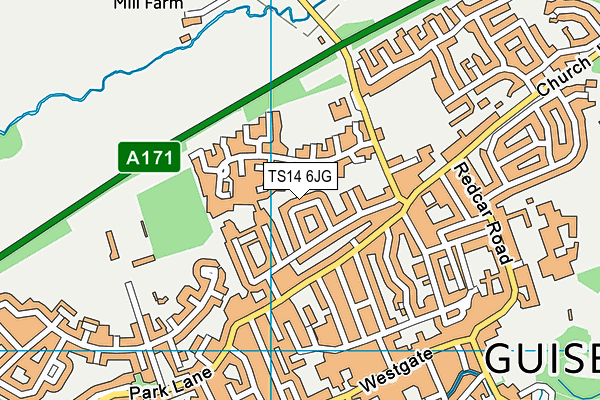 TS14 6JG map - OS VectorMap District (Ordnance Survey)