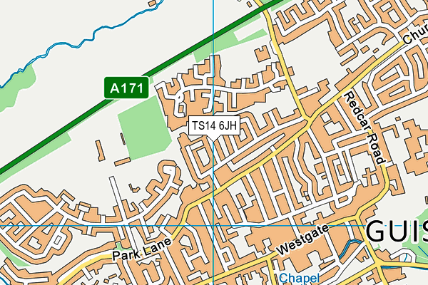 TS14 6JH map - OS VectorMap District (Ordnance Survey)