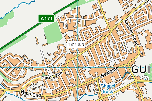 TS14 6JN map - OS VectorMap District (Ordnance Survey)