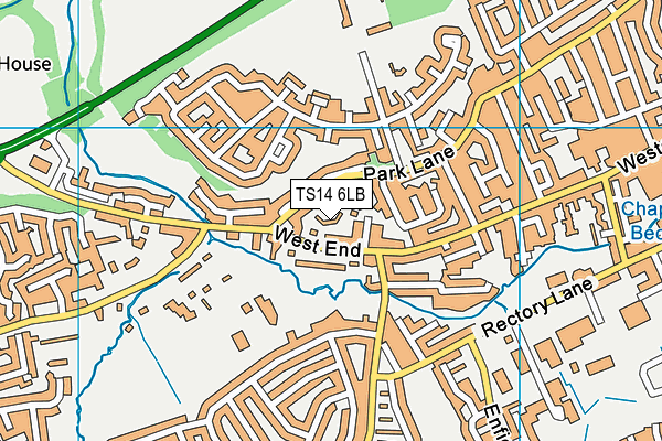 TS14 6LB map - OS VectorMap District (Ordnance Survey)