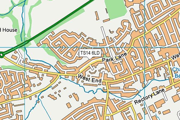 TS14 6LD map - OS VectorMap District (Ordnance Survey)
