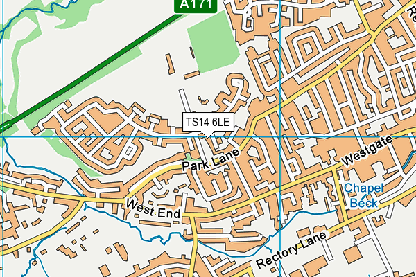 Guisborough Town Fc map (TS14 6LE) - OS VectorMap District (Ordnance Survey)