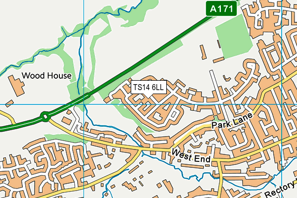 TS14 6LL map - OS VectorMap District (Ordnance Survey)