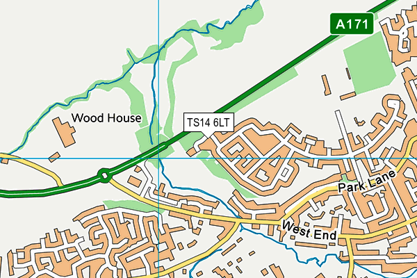 TS14 6LT map - OS VectorMap District (Ordnance Survey)