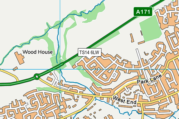 TS14 6LW map - OS VectorMap District (Ordnance Survey)