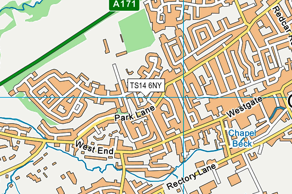 TS14 6NY map - OS VectorMap District (Ordnance Survey)