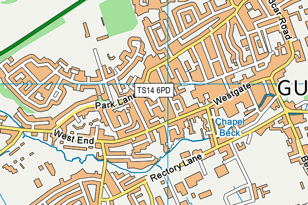 TS14 6PD map - OS VectorMap District (Ordnance Survey)