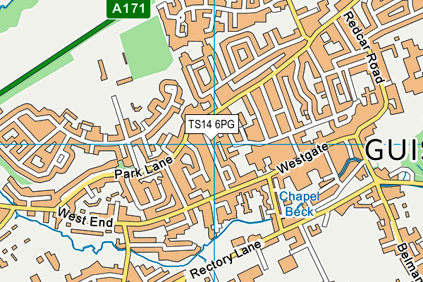 TS14 6PG map - OS VectorMap District (Ordnance Survey)