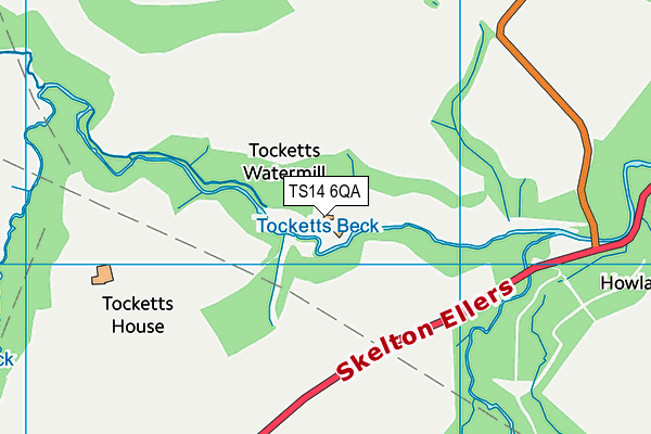 TS14 6QA map - OS VectorMap District (Ordnance Survey)