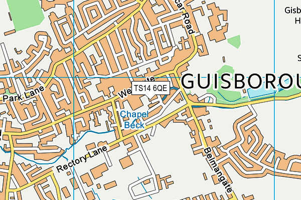 TS14 6QE map - OS VectorMap District (Ordnance Survey)