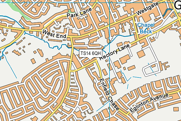 TS14 6QH map - OS VectorMap District (Ordnance Survey)