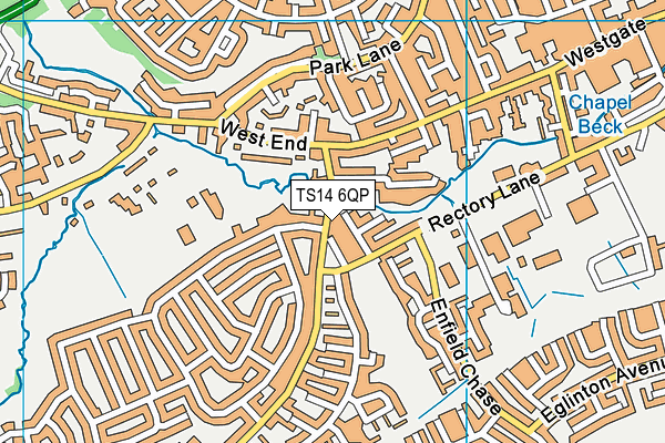 TS14 6QP map - OS VectorMap District (Ordnance Survey)