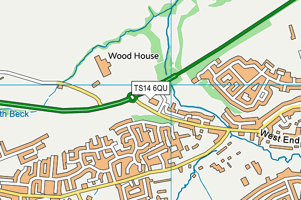 TS14 6QU map - OS VectorMap District (Ordnance Survey)